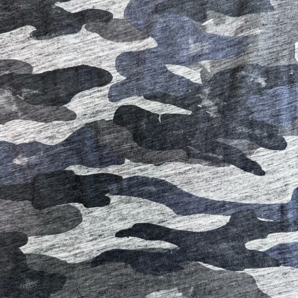 J. Crew Camo Crewneck Tee Small Black Navy Gray Cotton Blend Fitted